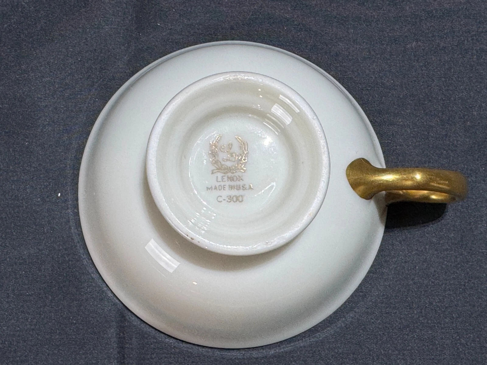 Vintage Lenox Monticello C-300 Footed Cup | Older Green Mark | Fine American Porcelain | Estate Collection